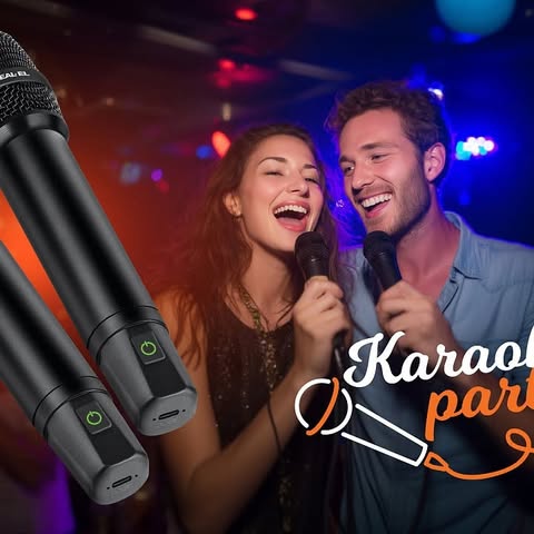 REAL-EL KM-850 — бездротові мікрофони для караоке