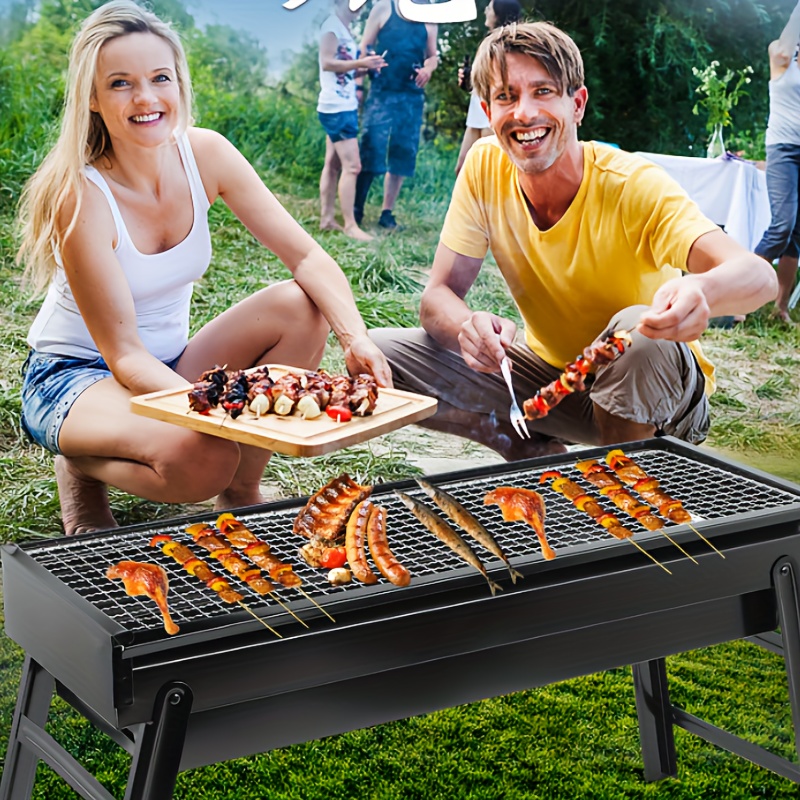 Портативний складний гриль на вугіллі для кемпінгу та свят