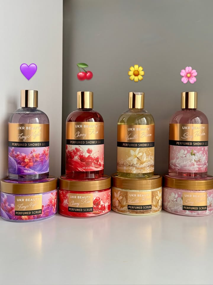 Набір гель і скраб для душу з чуттєвими парфумованими ароматами