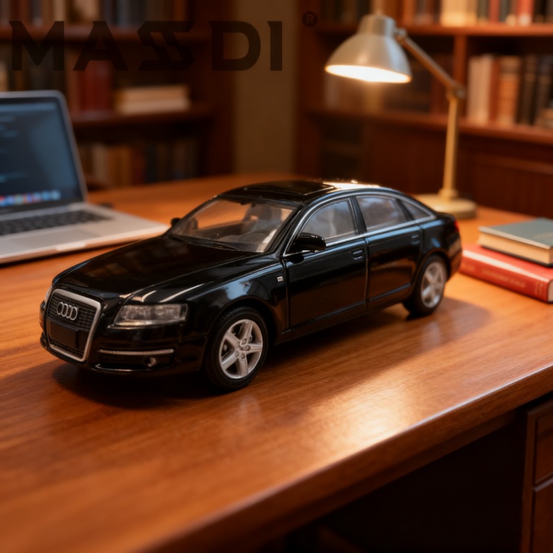 Колекційна модель Audi A6L 1:64, сріблясто-чорна