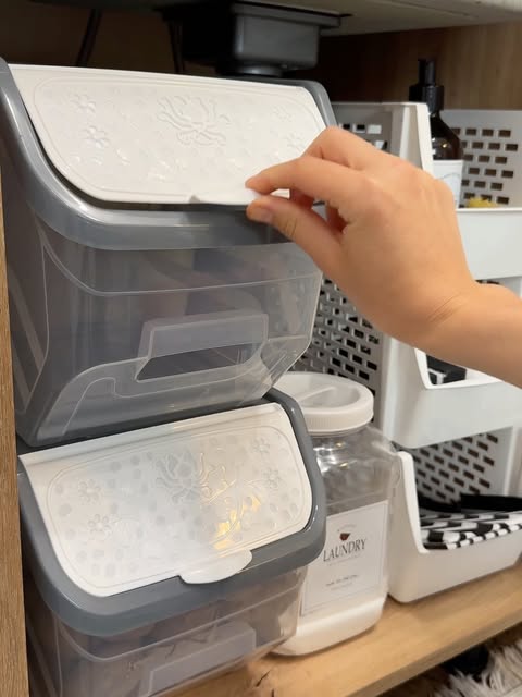 Органайзер бокс прозорий з сірим для зберігання овочів